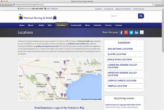 National Nursing & Rehab Locations Page