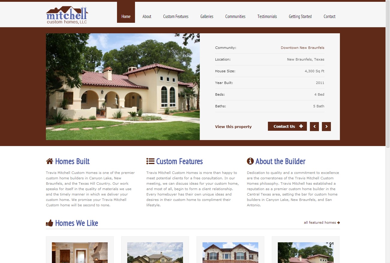 Travis Mitchell Custom Homes website