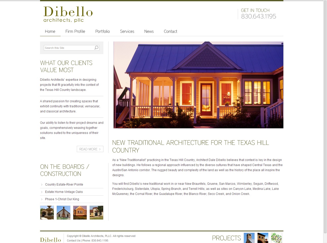 Dibello Architects website