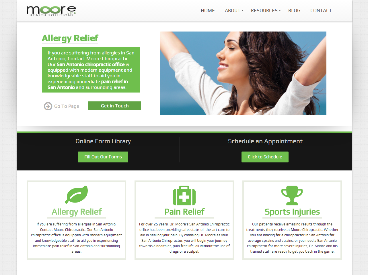 Moore Chiropractic website