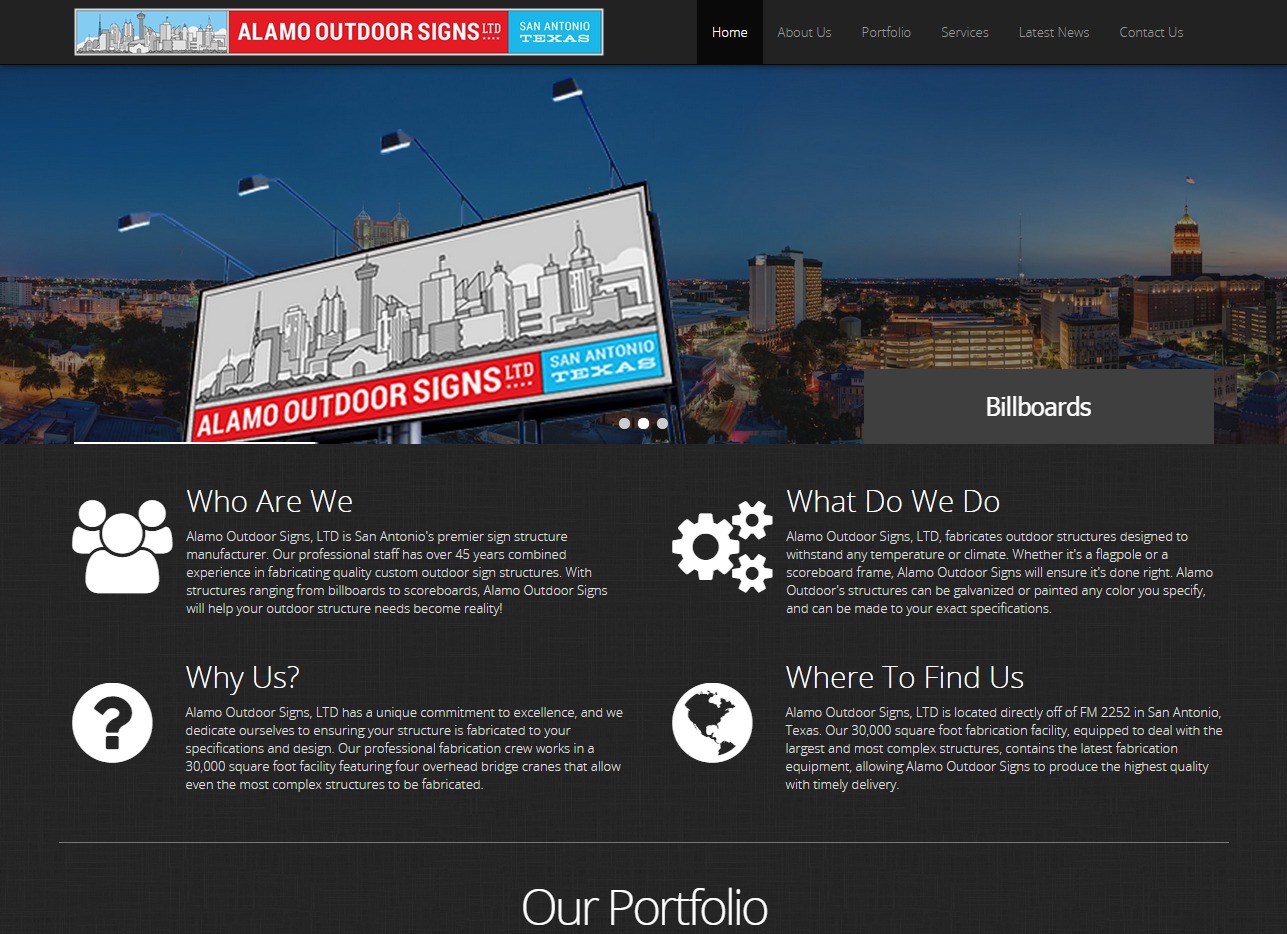 Alamo Outdoor Signs website