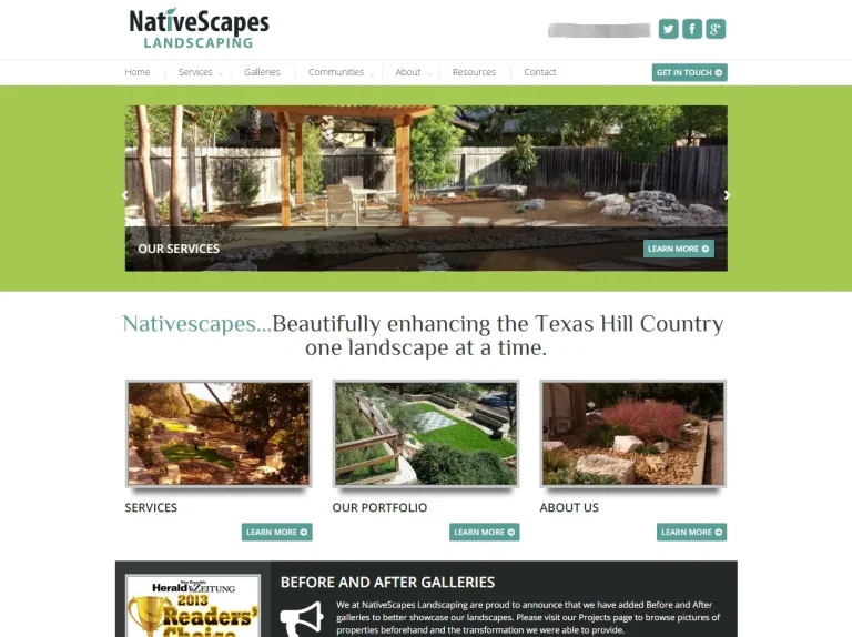 NativeScapes Landscaping website